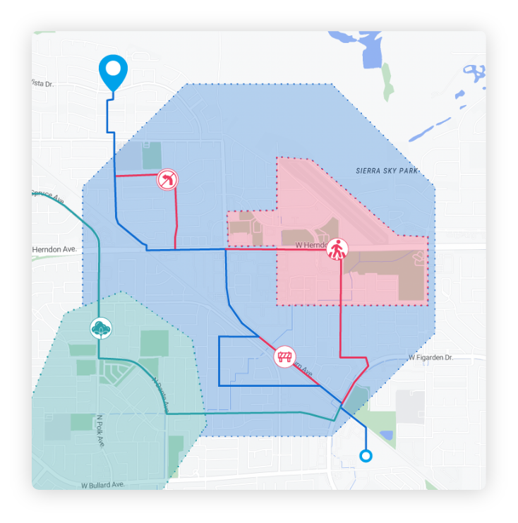 Reflect real-time routing restrictions and mark custom zones