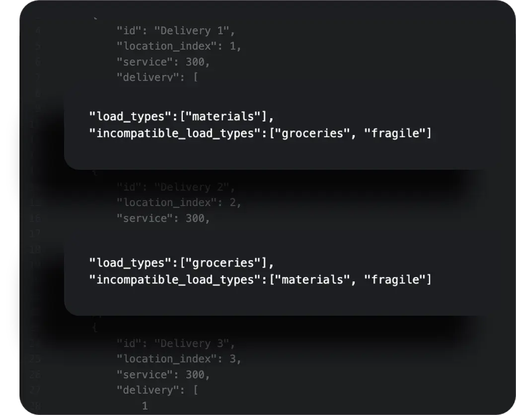 Specify incompatible load type with NextBillion.ai Route Optimization API