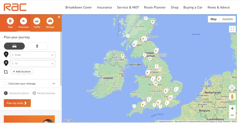 RAC Route Planner