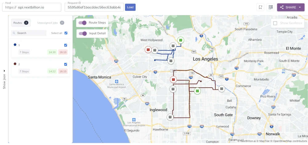 Re-optimization using Nextbillion.ai route planner