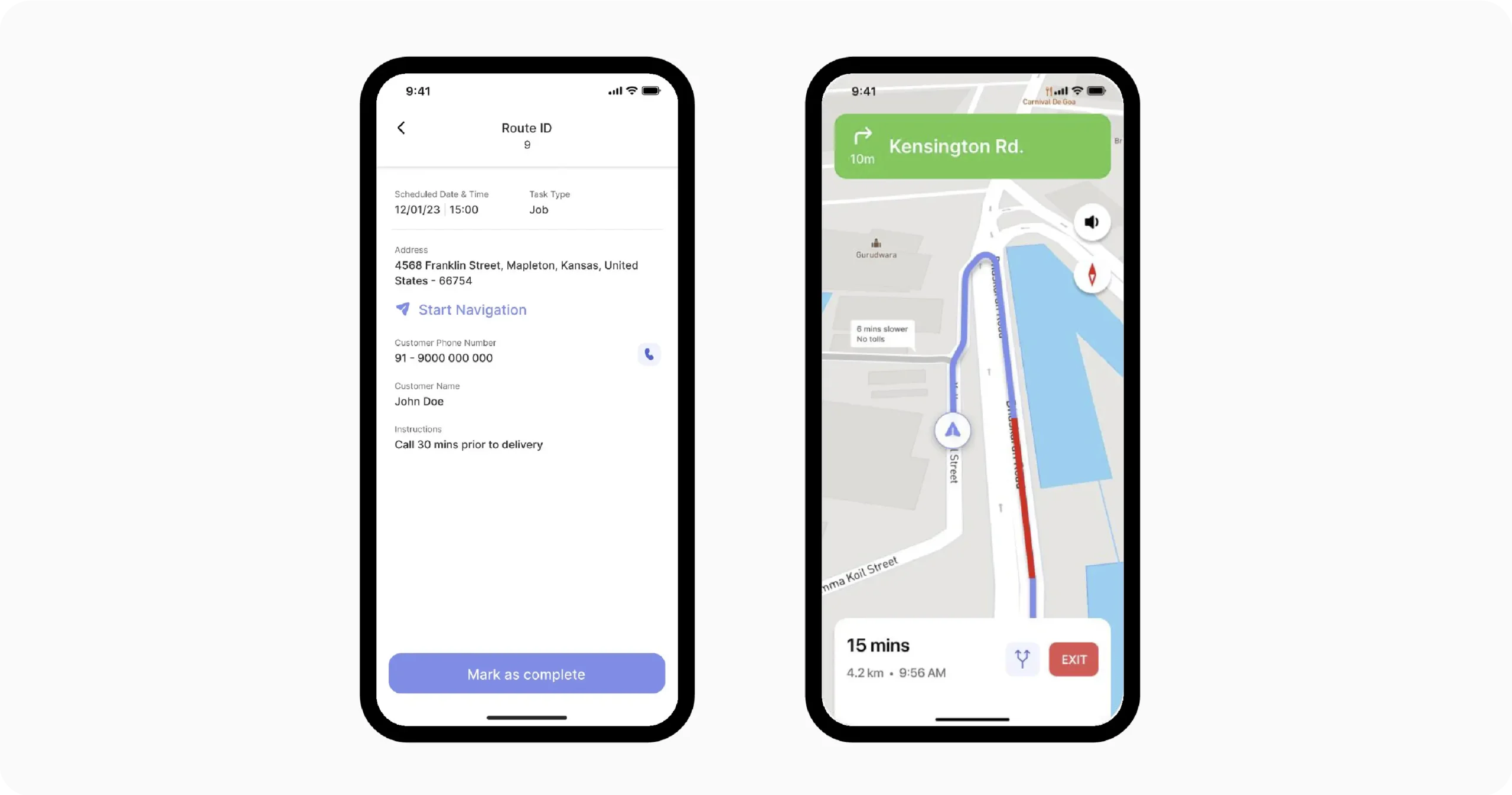 Turn-by-turn navigation with NextBillion.ai Driver App