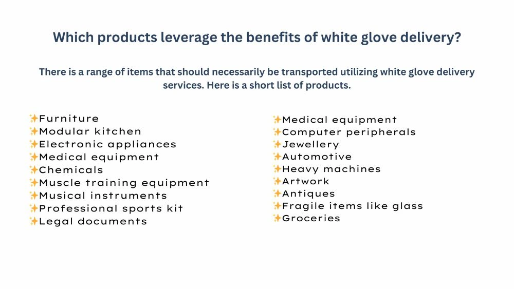 list of products for white glove delivery