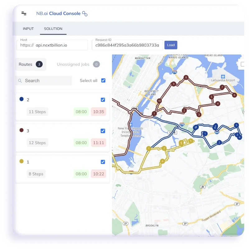 non-overlapping delivery routes