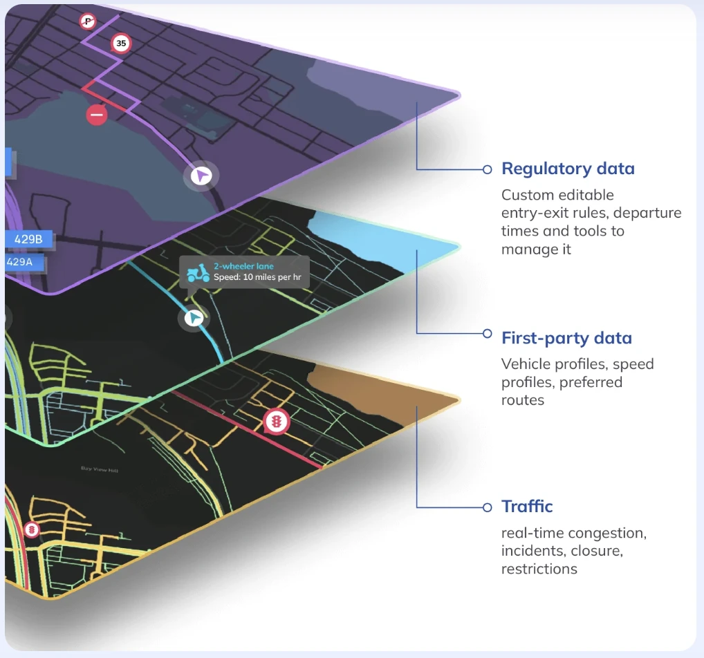 Maps integrated with logistics data