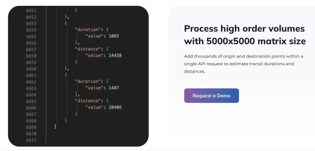 distance matrix api