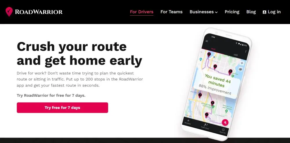 roadwarrior route planner app