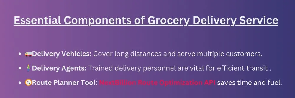 components of grocery delivery service