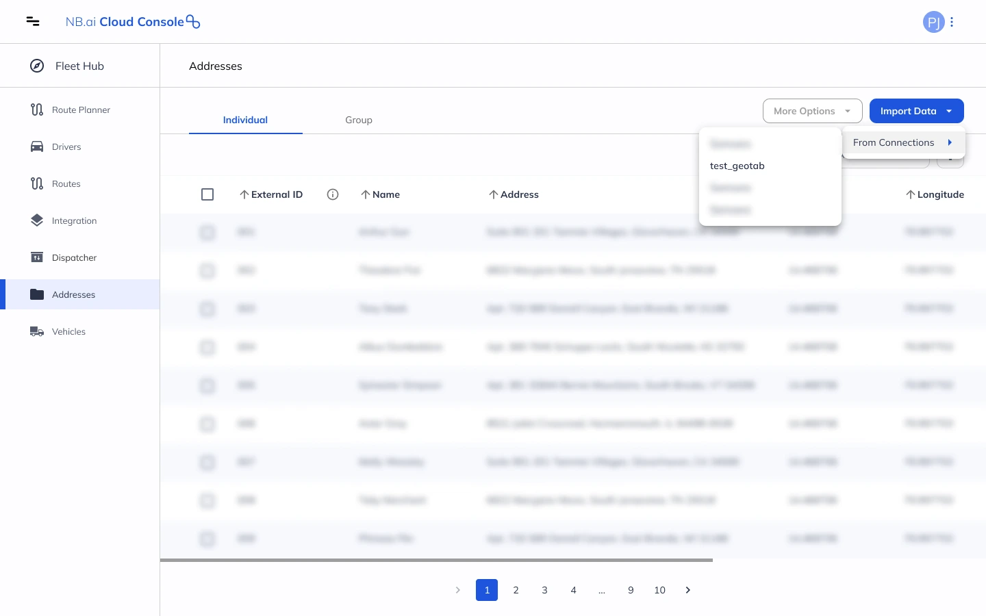 fetch address from geotab