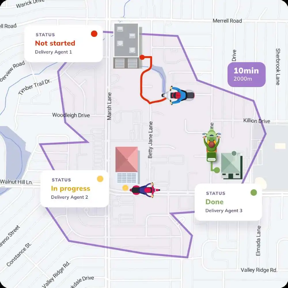 optimized route for grocery delivery agent