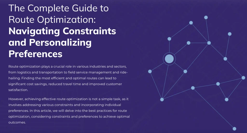 Guide to route optimization 