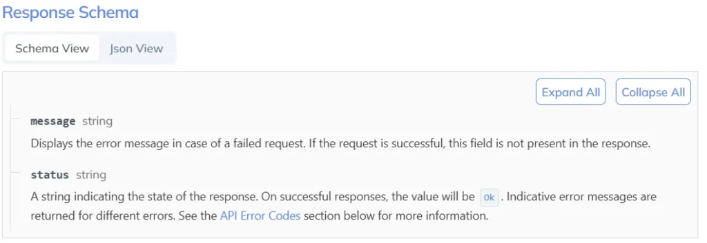 response schema Upload locations of an Asset