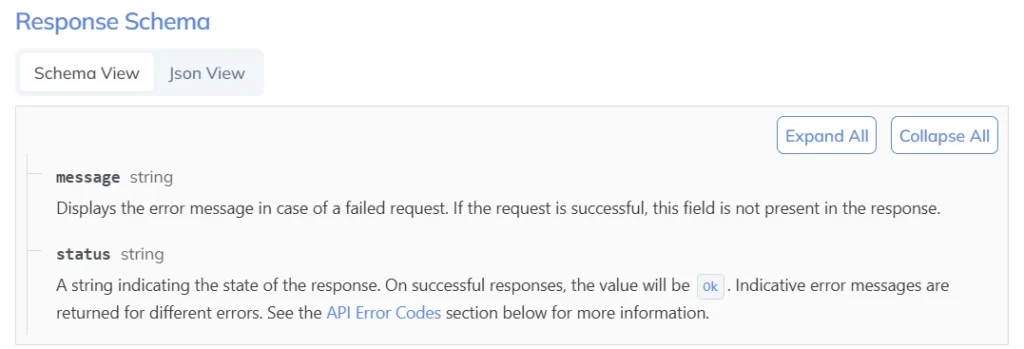 response schema update a monitor 