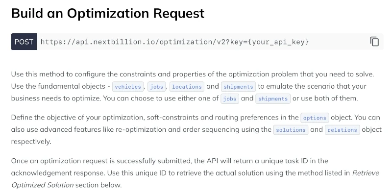 optimization request