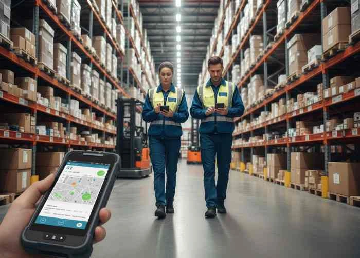 warehouse routing instruction on Android device